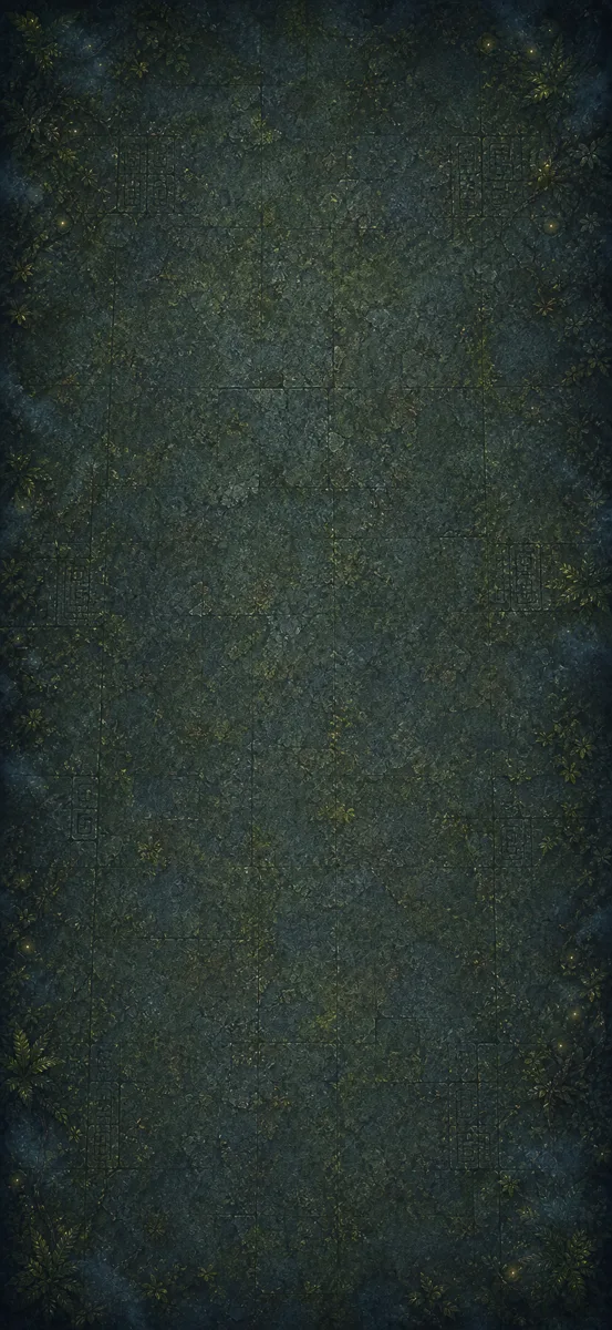 The Moonlit Temple board from Jungle Duel, a dark painted backdrop with faint blue stonework